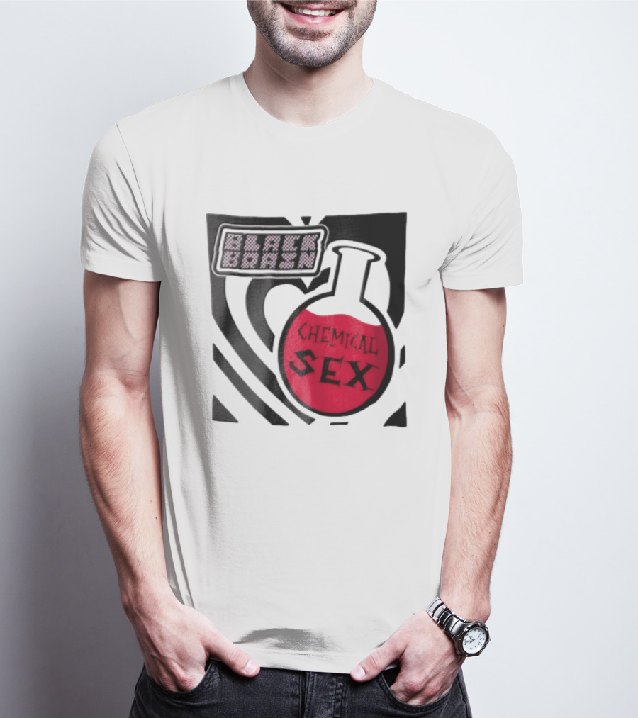 Black Brain Chemical Sex Halftone Heart Flask T-Shirt
