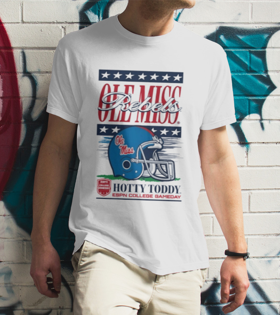 Ole Miss Rebels Helmet Hotty Toddy ESPN College Gameday T-Shirt