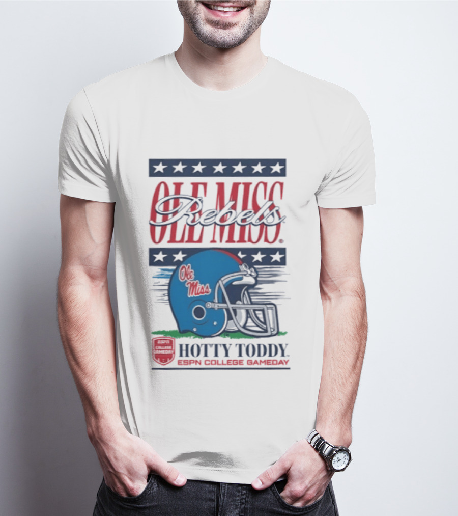 Ole Miss Rebels Helmet Hotty Toddy ESPN College Gameday T-Shirt