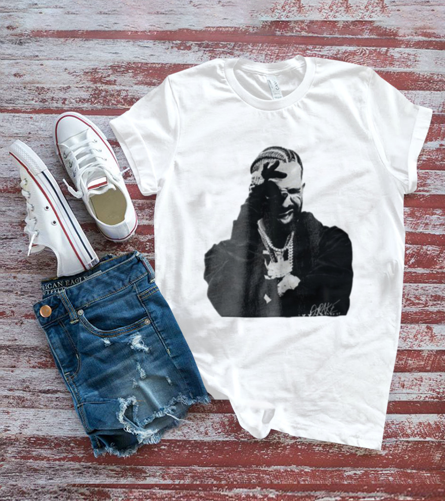 Drake Halftone Rapper Chains Gloves T-Shirt