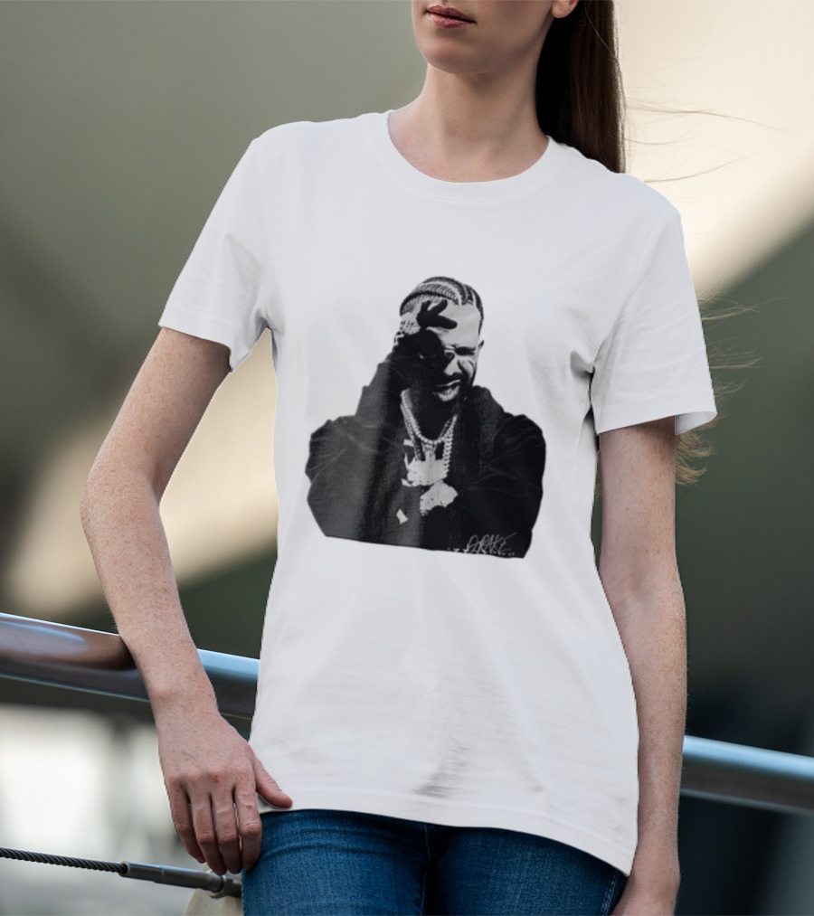 Drake Halftone Rapper Chains Gloves T-Shirt