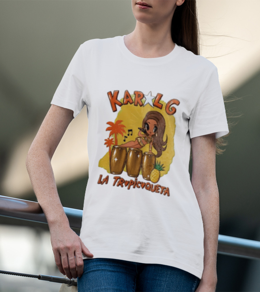 Karol G La Tropicuqueta Tropical Drummer Vibrant Island Vibes T-Shirt