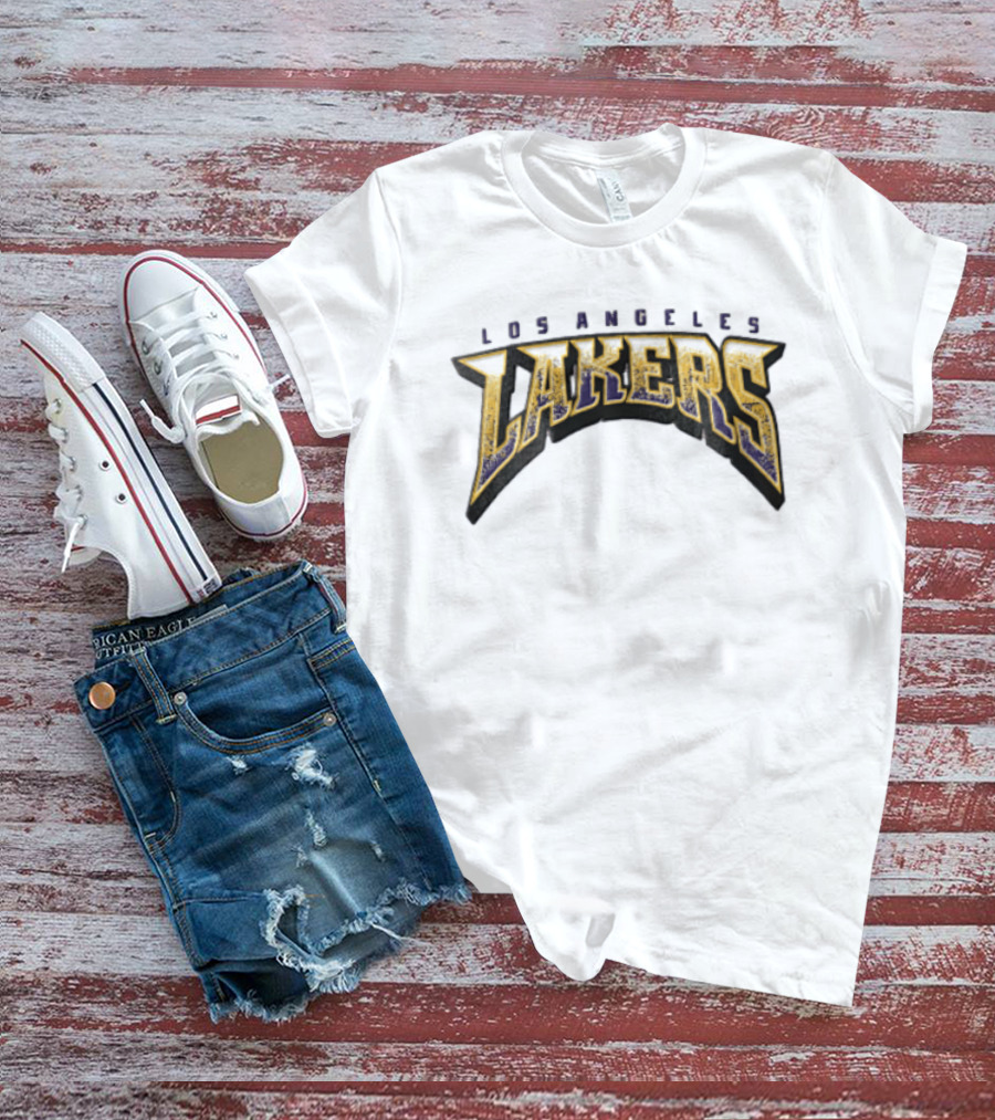 Los Angeles Lakers NBA Distressed Arched Block T-Shirt