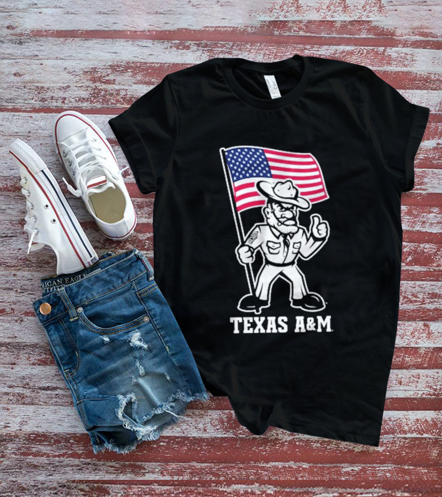 Texas A&M Ol' Sarge 2026 American Flag T-Shirt