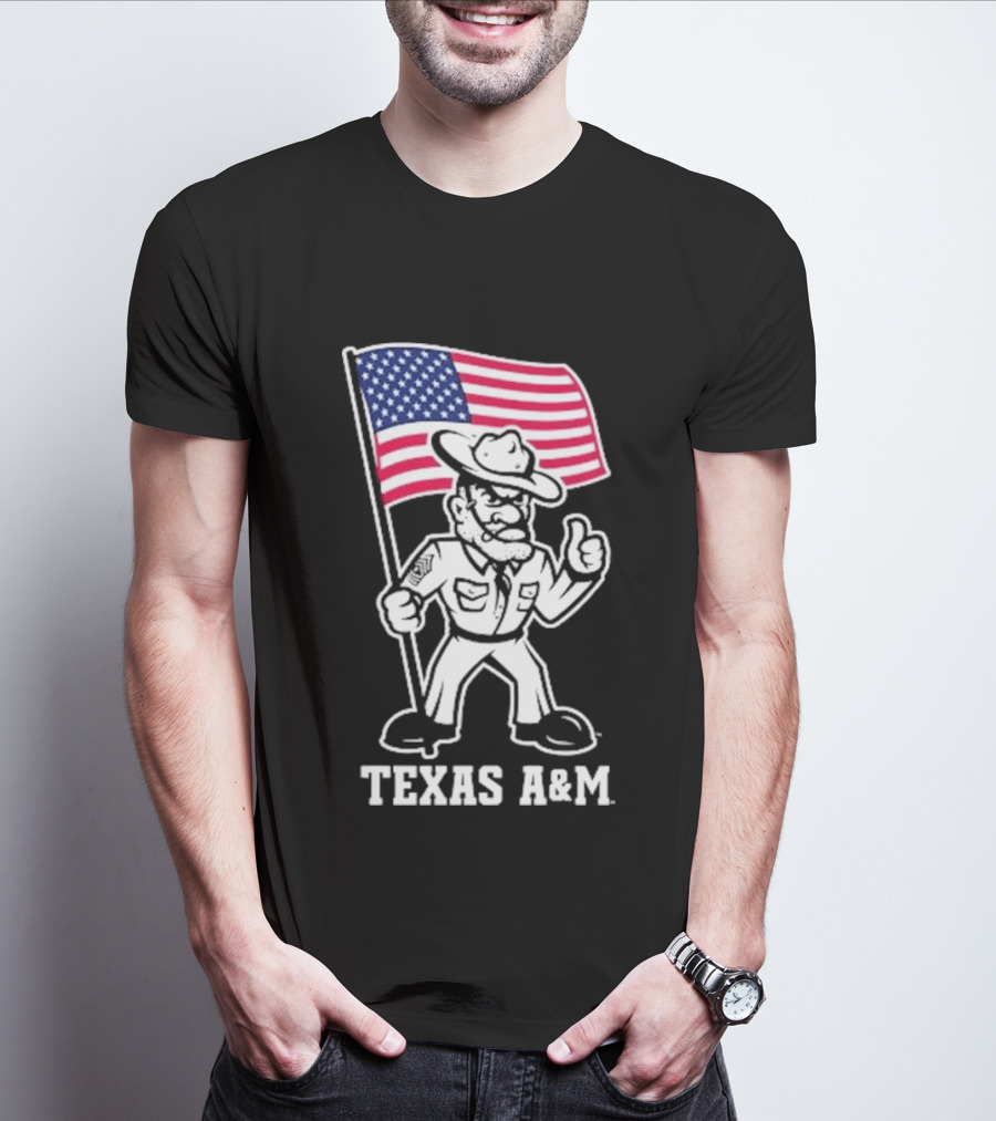 Texas A&M Ol' Sarge 2026 American Flag T-Shirt