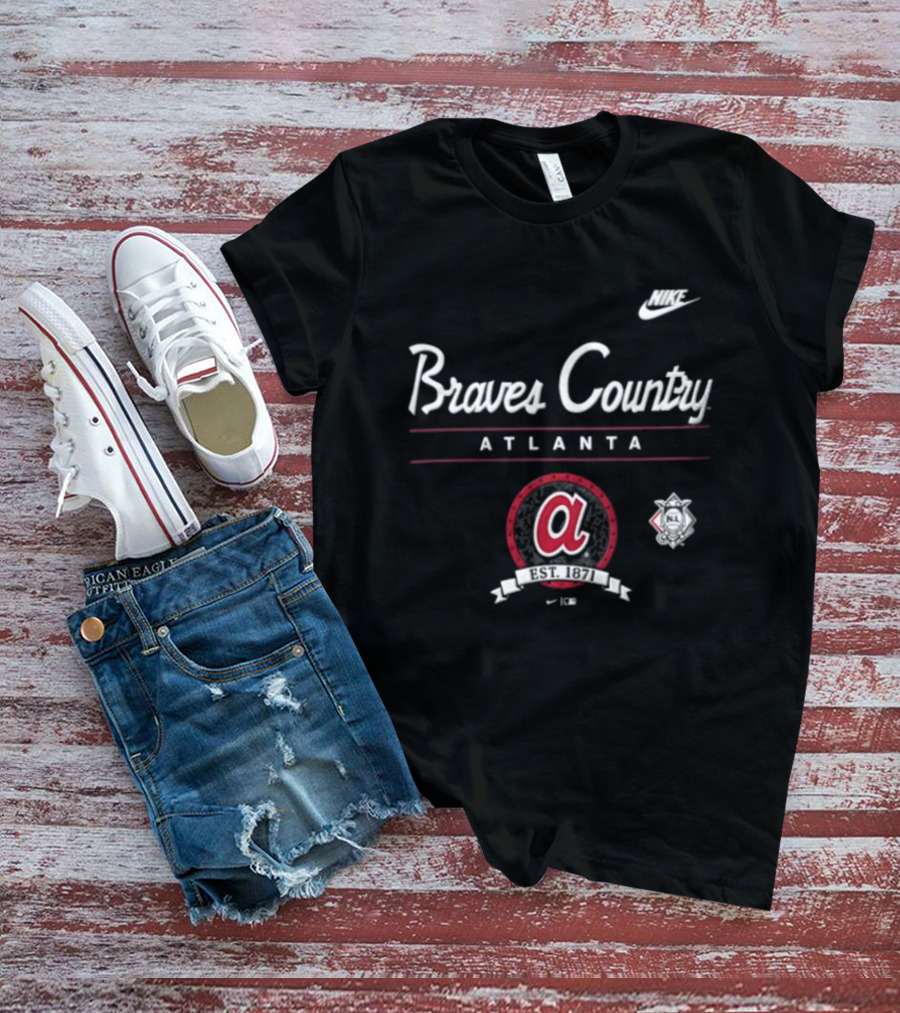 Atlanta Braves Country 1871 Team Baseball Script Nike T-Shirt