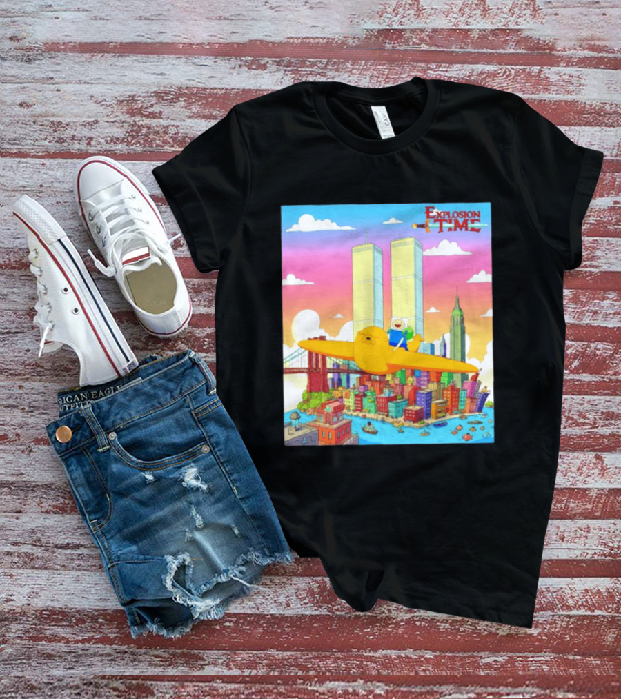 Explosion Time Adventure Finn And Jake NYC Skyline T-Shirt