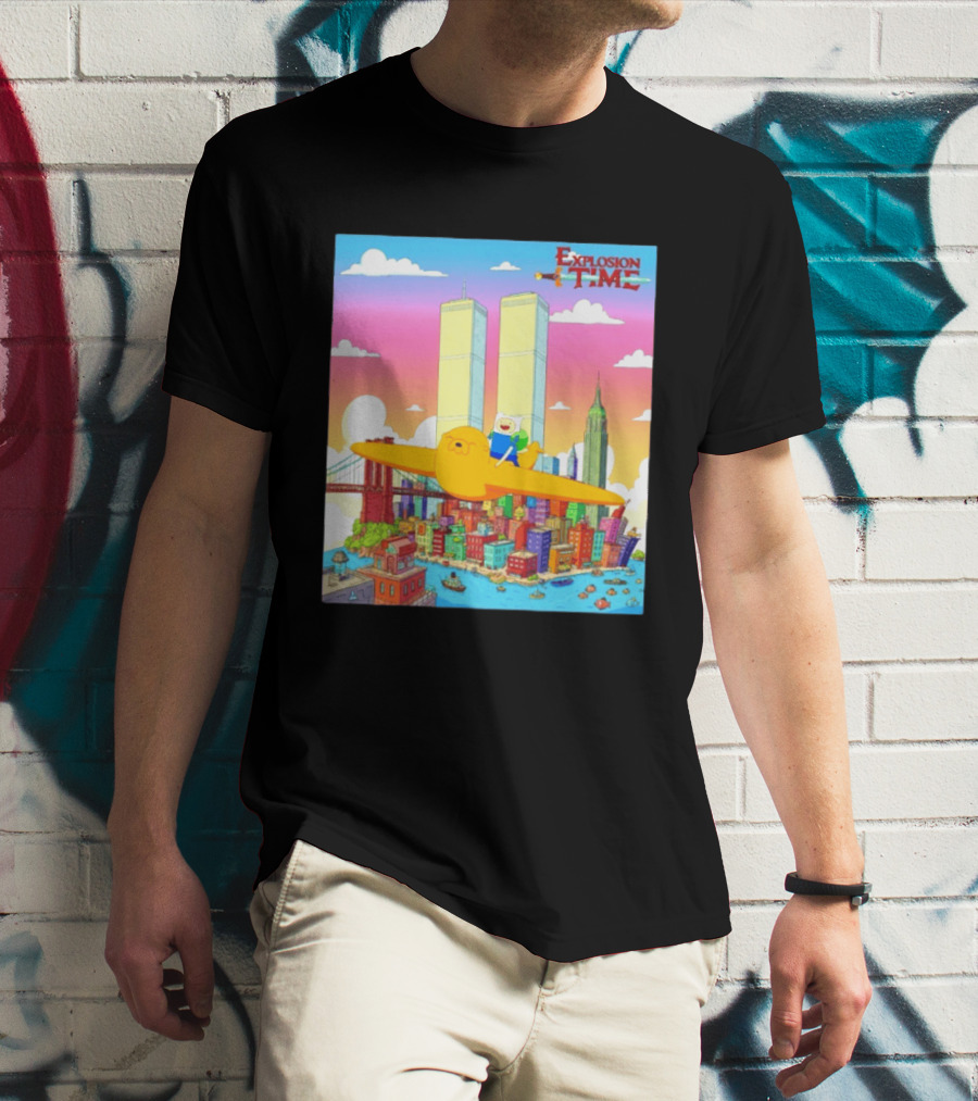 Explosion Time Adventure Finn And Jake NYC Skyline T-Shirt