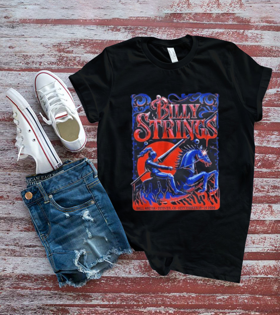 Billy Strings Ball Arena Denver September 18 19 2026 Knight On Horse Tour T-Shirt