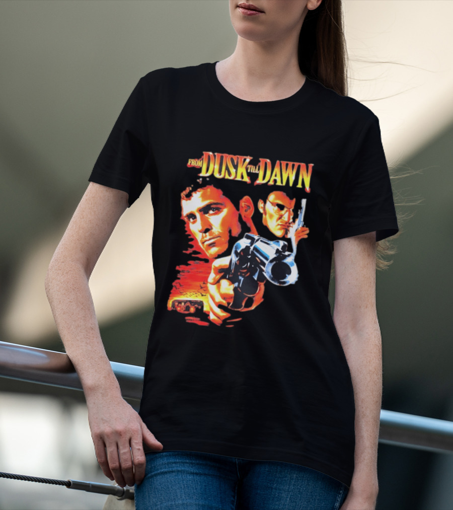 From Dusk Till Dawn Movie Artwork With Two Armed Characters T-Shirt