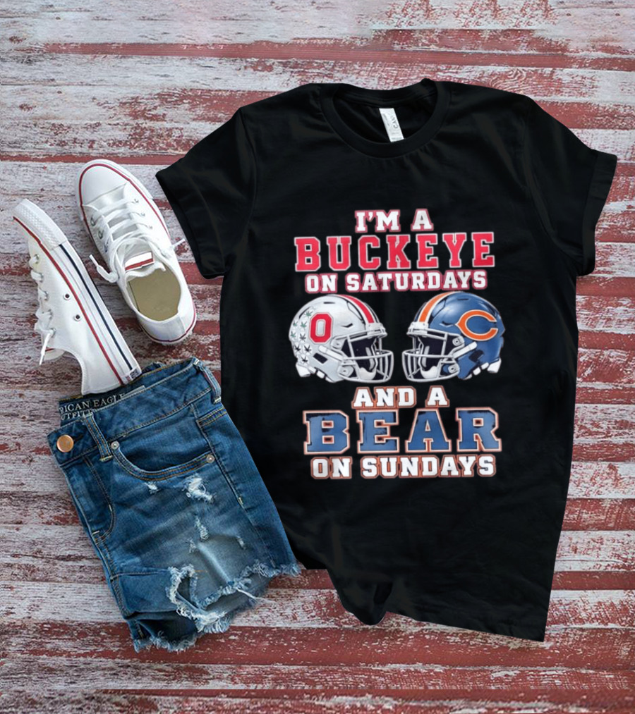 Ohio Buckeyes Saturdays Chicago Bears Sundays Football Rivalry T-Shirt