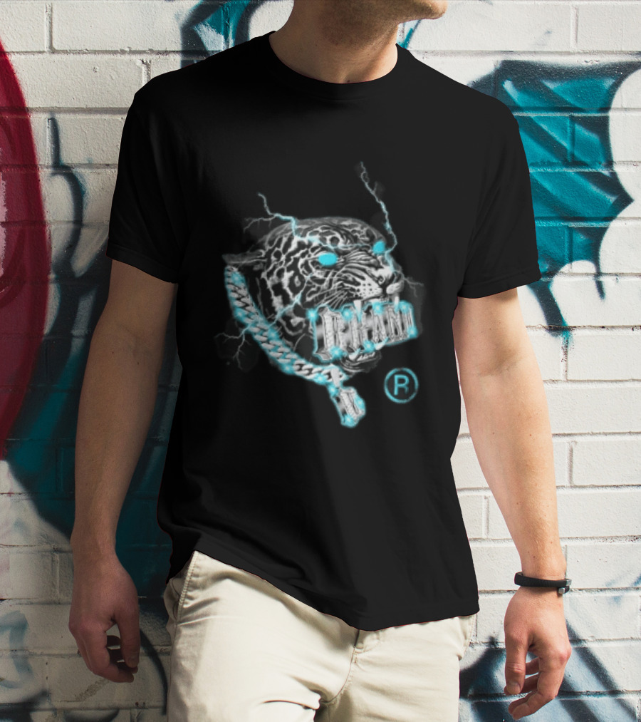 Marvel Black Panther Primal Lightning Panther With Blue Chain T-Shirt