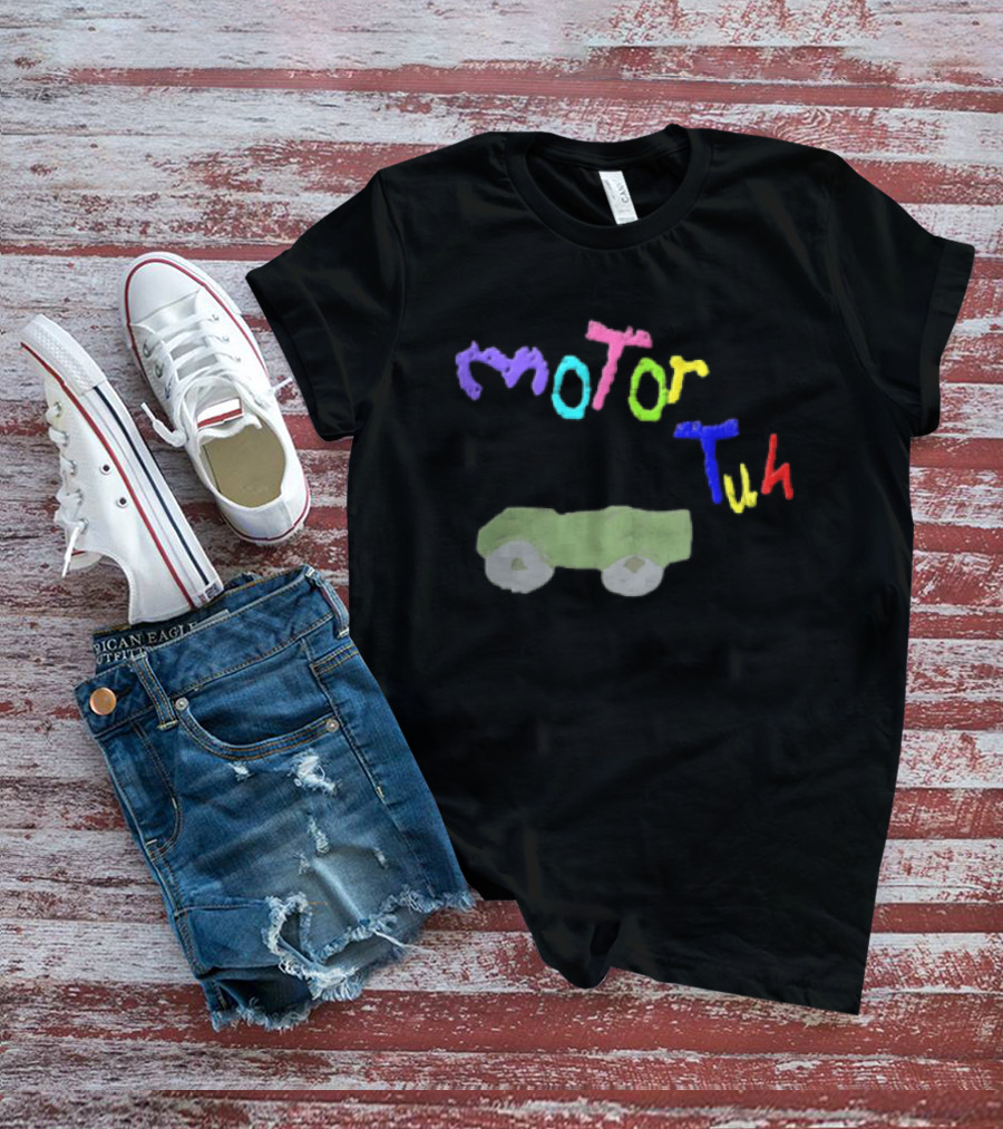 Motor Tuh Colorful Green Truck Drawing T-Shirt