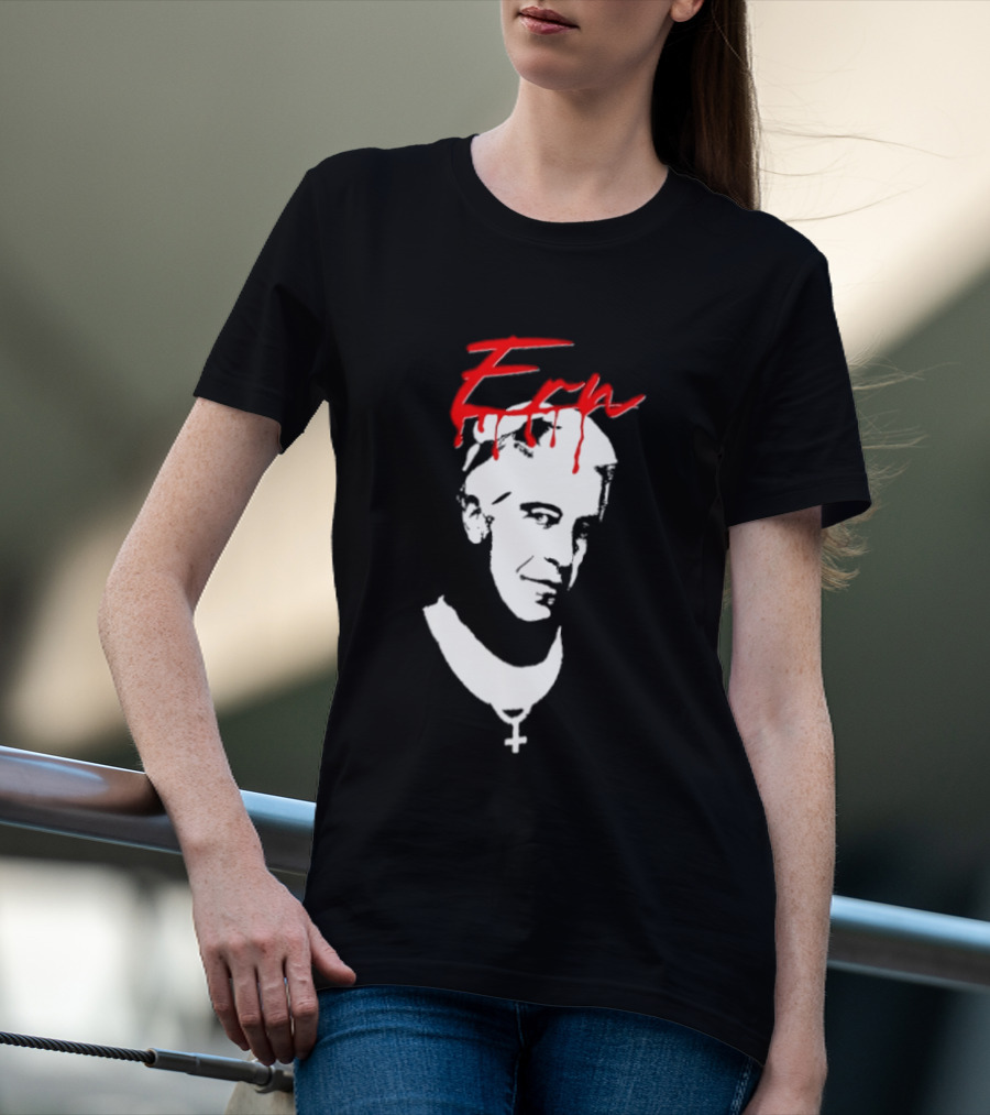 Epstein Priest With Dripping Red T-Shirt