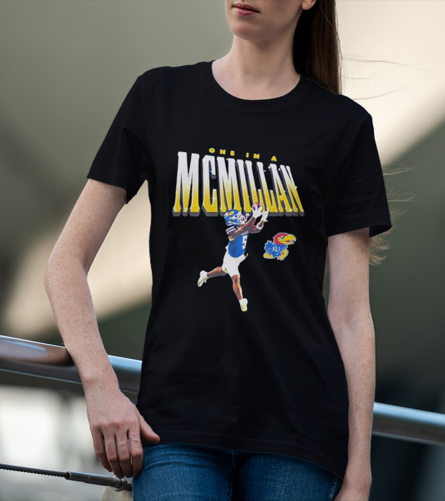 One In A McMillan Kansas Jayhawks KU Football Player Catching T-Shirt