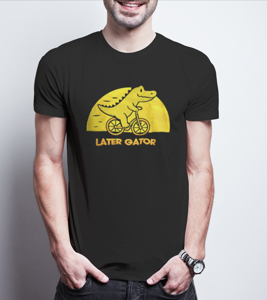 Later Gator Riding Bicycle Fun T-Shirt