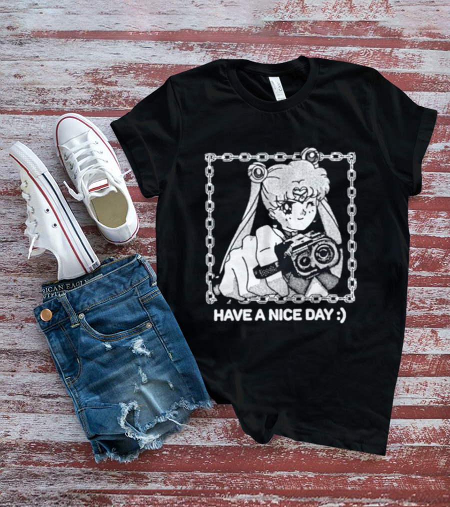Sailor Moon Have A Nice Day Chain Frame Camera T-Shirt