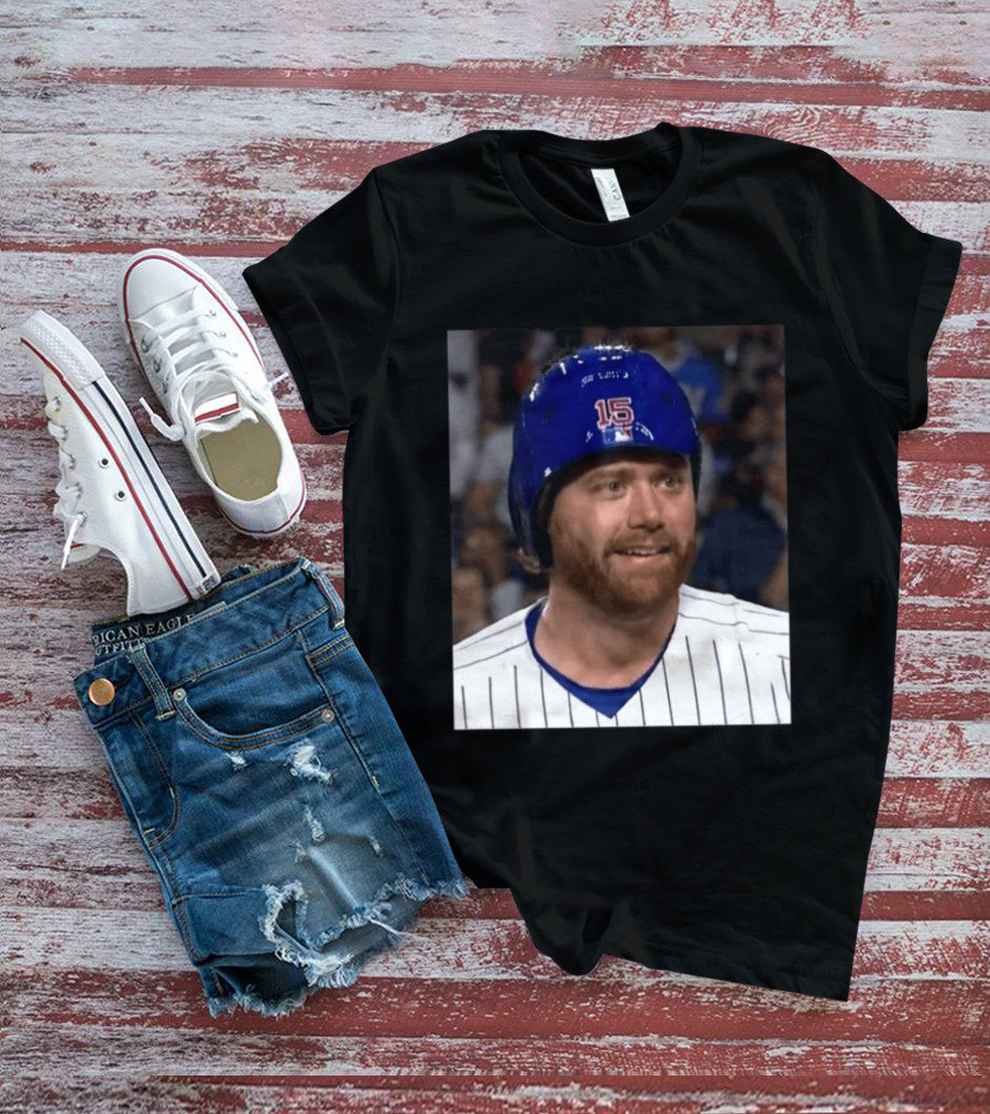 Taylor Davis Cubs Number 15 Helmet Stare T-Shirt