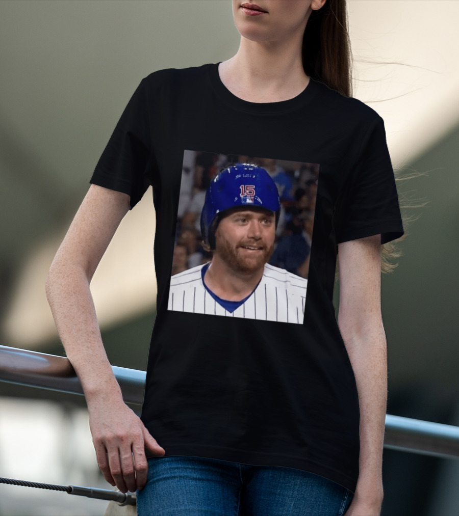 Taylor Davis Cubs Number 15 Helmet Stare T-Shirt