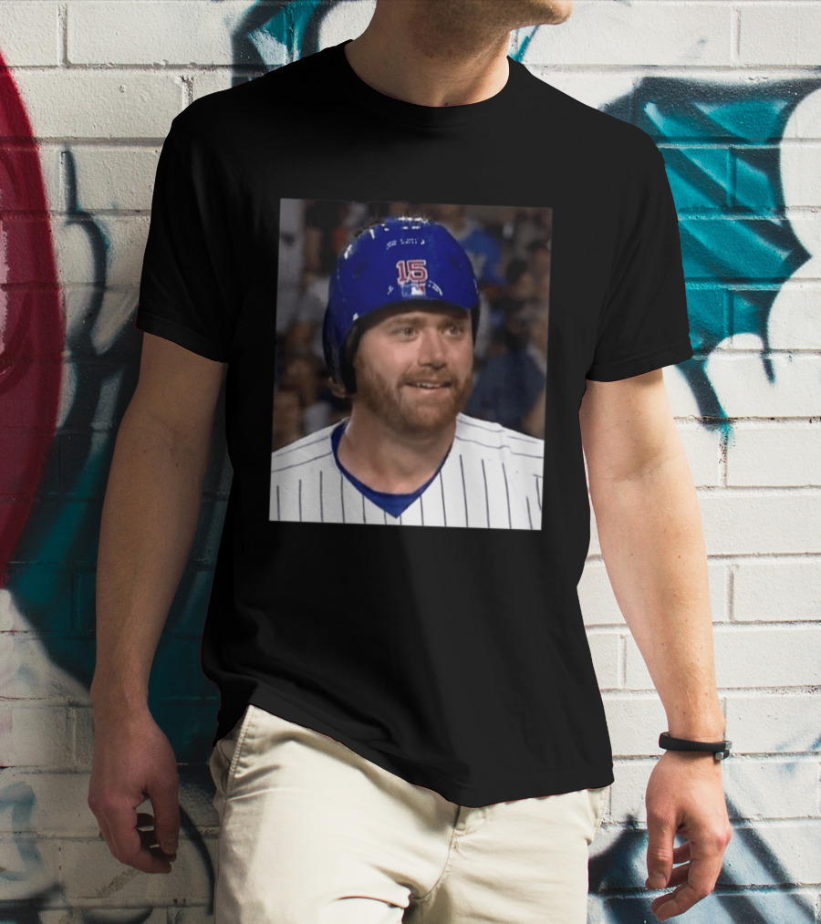 Taylor Davis Cubs Number 15 Helmet Stare T-Shirt