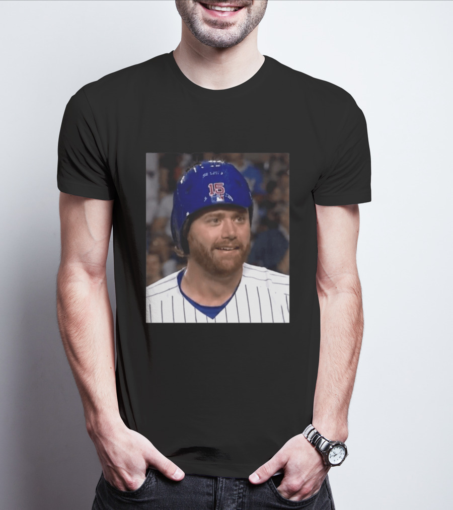 Taylor Davis Cubs Number 15 Helmet Stare T-Shirt