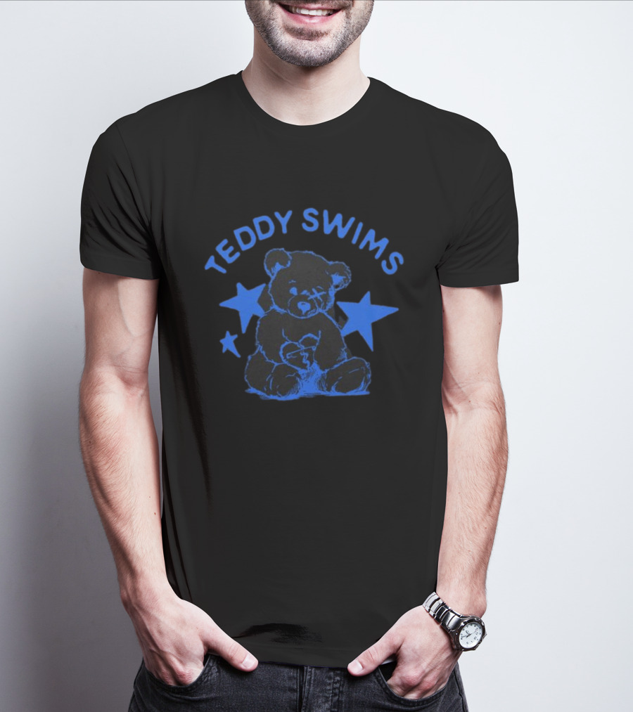 Teddy Swims Teddy Stars Bear Illustration In Blue With Stars T-Shirt