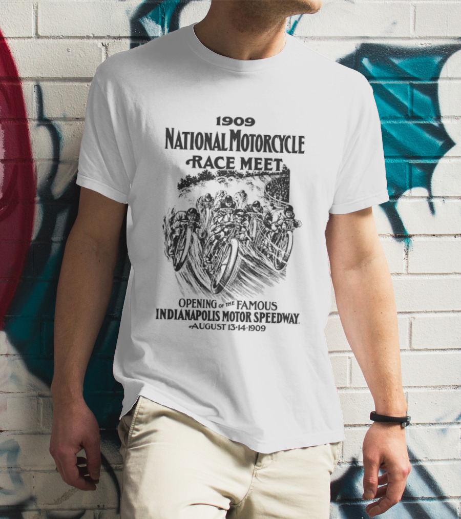1909 National Motorcycle Race Meet Indianapolis Motor Speedway Opening Event T-Shirt