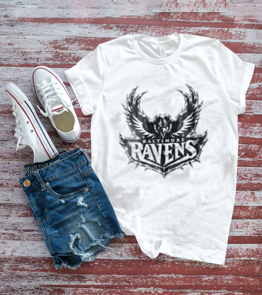 Baltimore Ravens Purple Metallic Bird Ravens T-Shirt