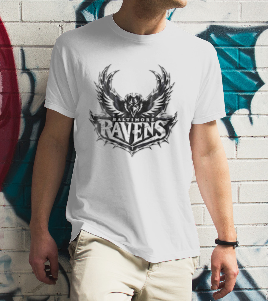 Baltimore Ravens Purple Metallic Bird Ravens T-Shirt