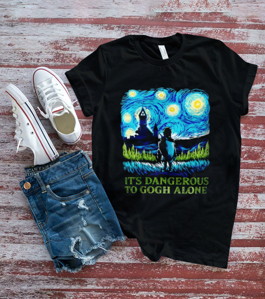 The Legend Of Zelda It's Dangerous To Gogh Alone Starry Night Link Standing T-Shirt