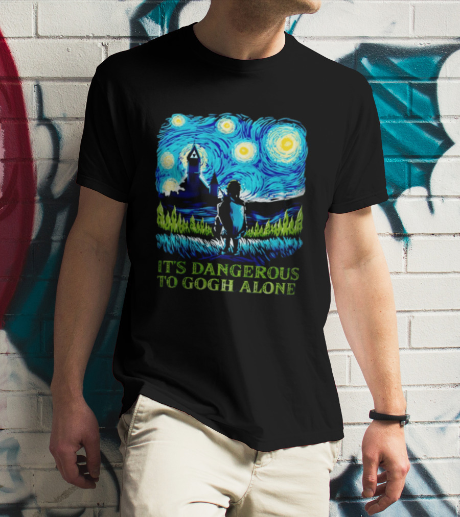 The Legend Of Zelda It's Dangerous To Gogh Alone Starry Night Link Standing T-Shirt