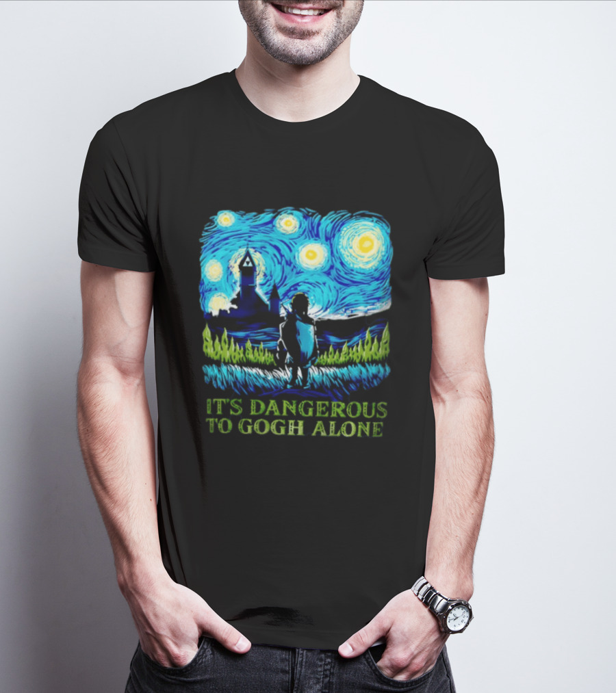 The Legend Of Zelda It's Dangerous To Gogh Alone Starry Night Link Standing T-Shirt