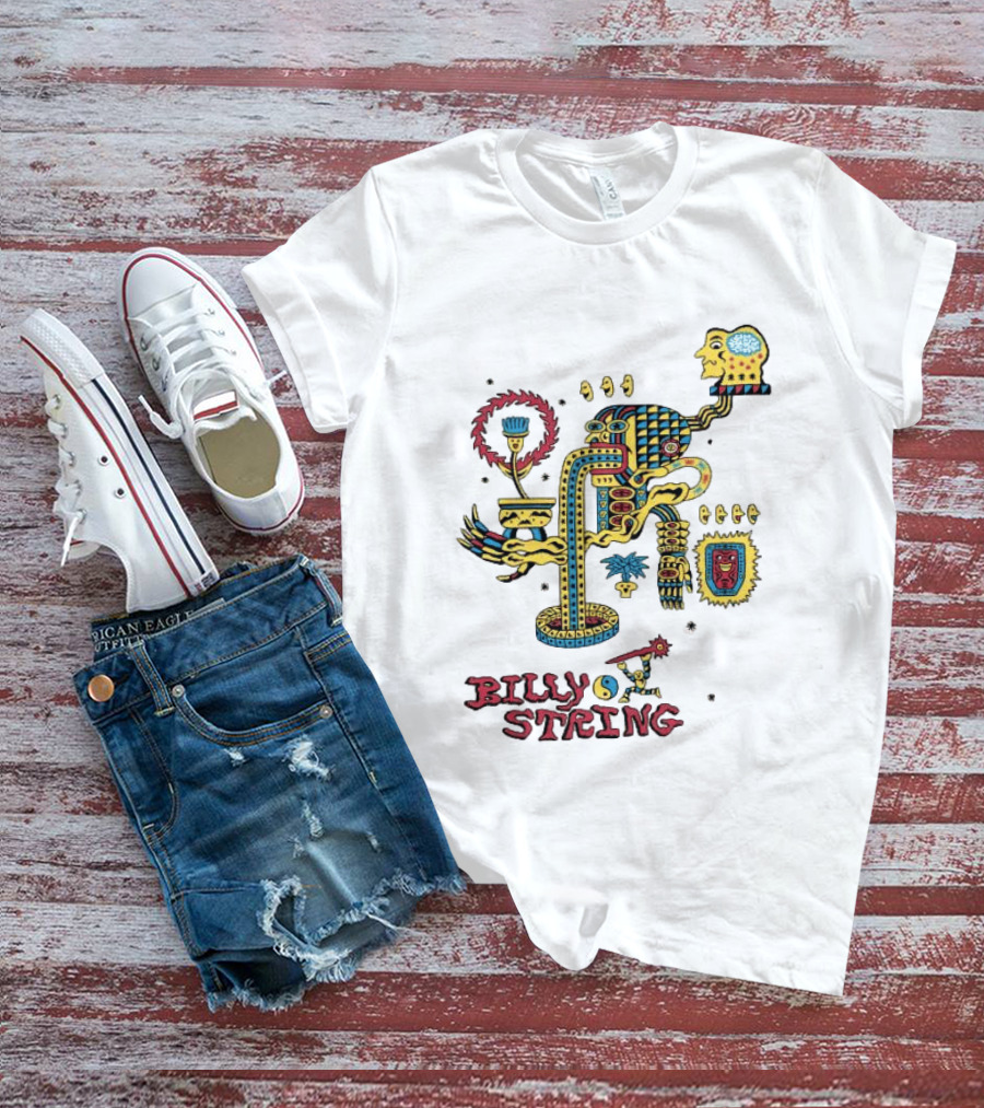 Billy Strings Store Surreal Psychedelic Art With Abstract Face And Colorful T-Shirt