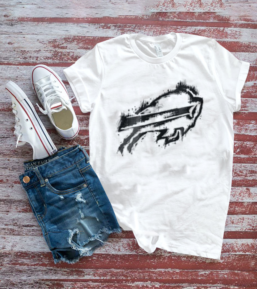 Buffalo Bills Black Ink Style NFL Team Graphic Buffalo Bills T-Shirt