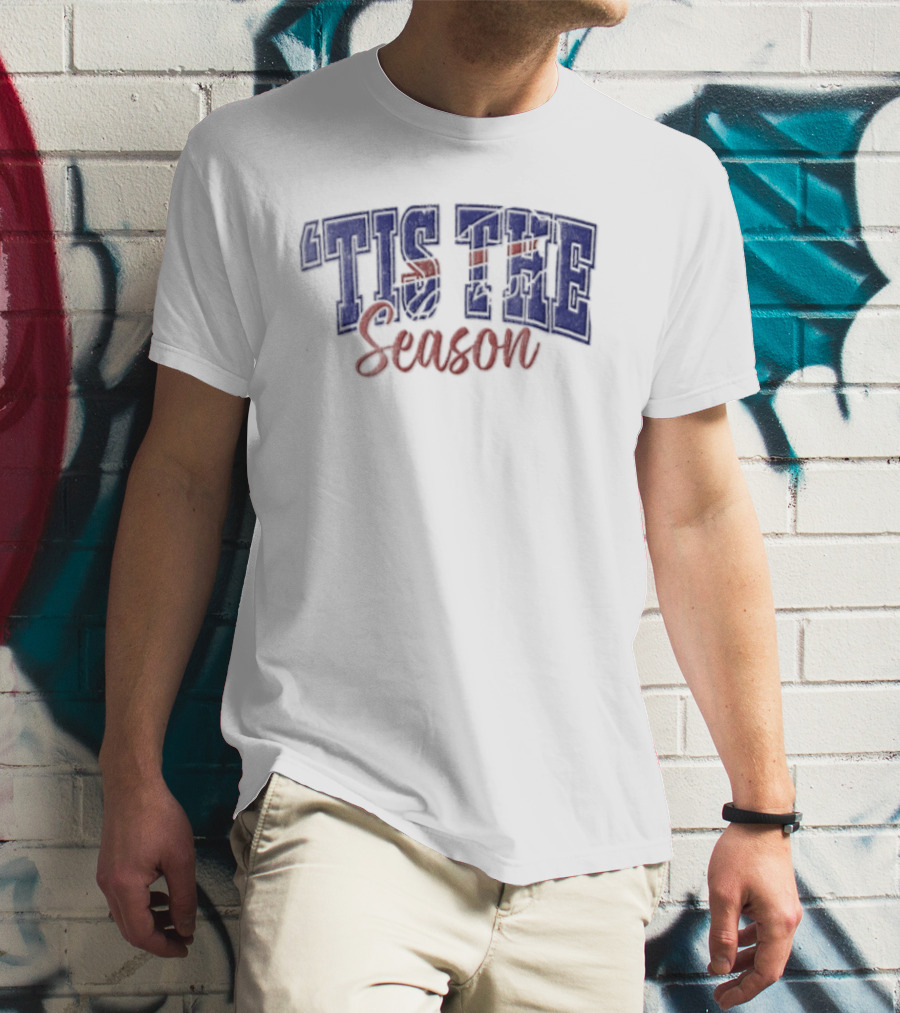 Buffalo Bills Tis The Season Distressed Lettering T-Shirt