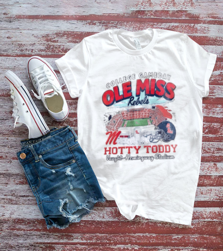 College Gameday Ole Miss Rebels Hotty Toddy Football Stadium Helmet T-Shirt