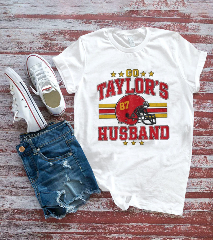 Go Taylor's Husband Football Helmet 87 Stars T-Shirt