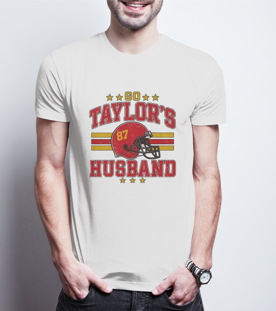 Go Taylor's Husband Football Helmet 87 Stars T-Shirt