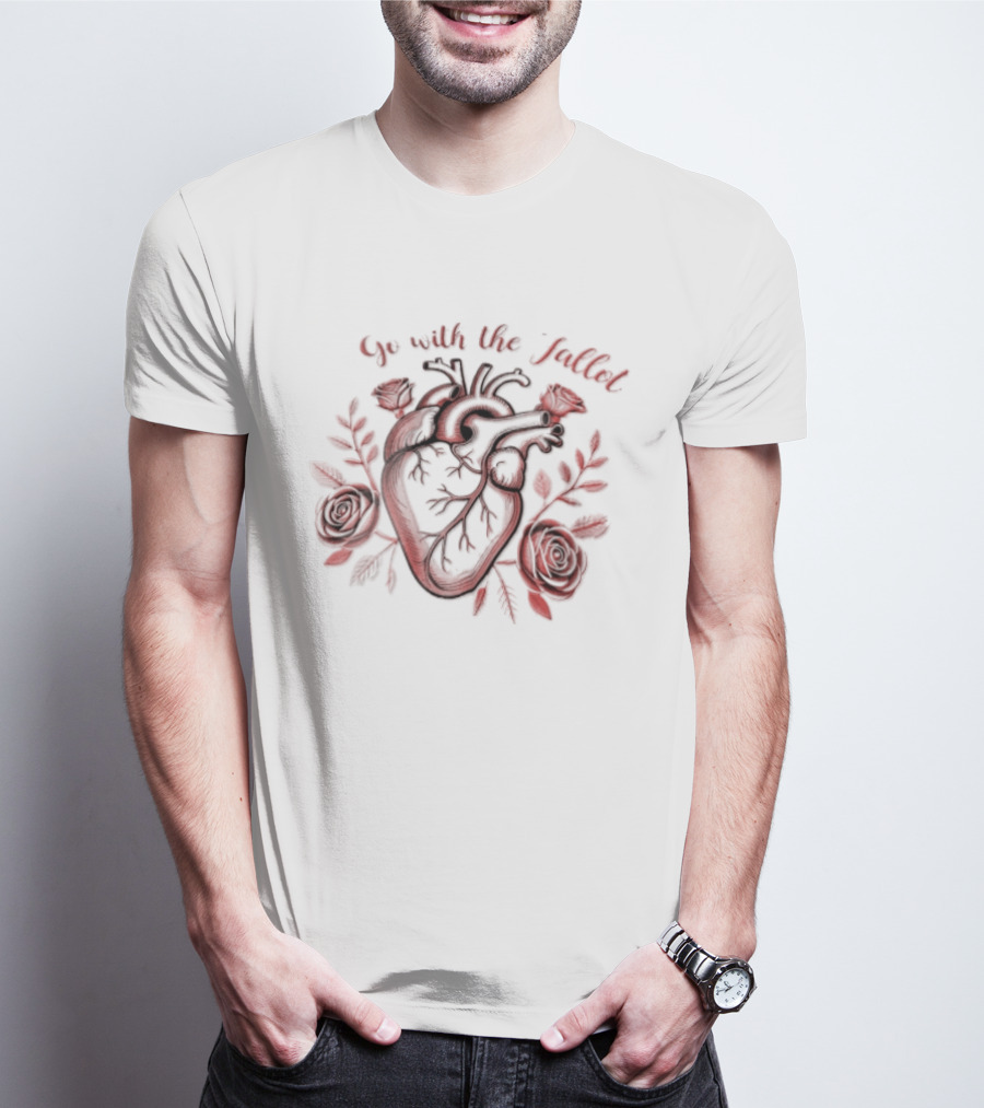 Go With The Fallot Anatomical Heart Rose Surround T-Shirt