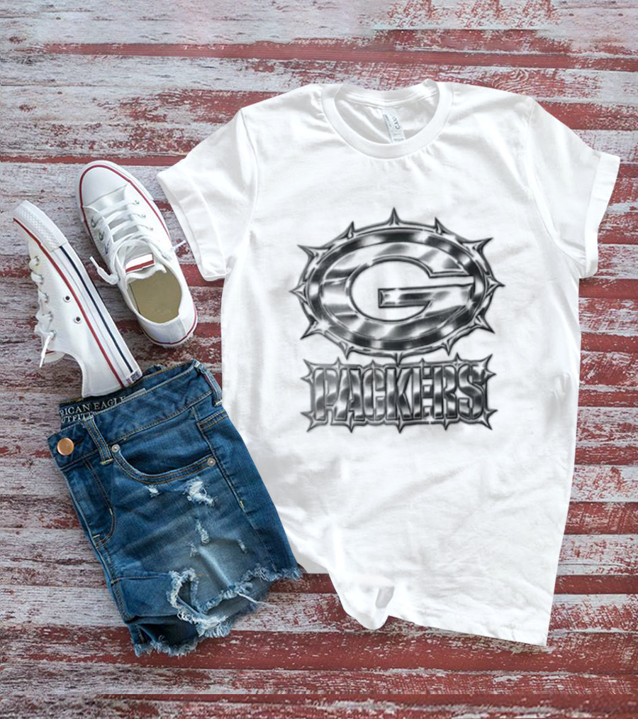 Green Bay Packers Metallic Football Team T-Shirt