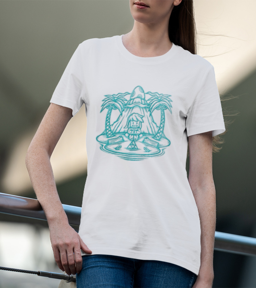 Stranded In A Dream Island Palms Tropical Scene T-Shirt