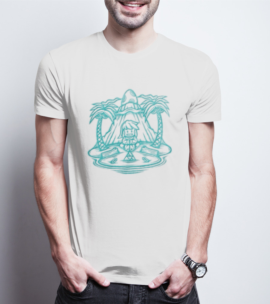 Stranded In A Dream Island Palms Tropical Scene T-Shirt