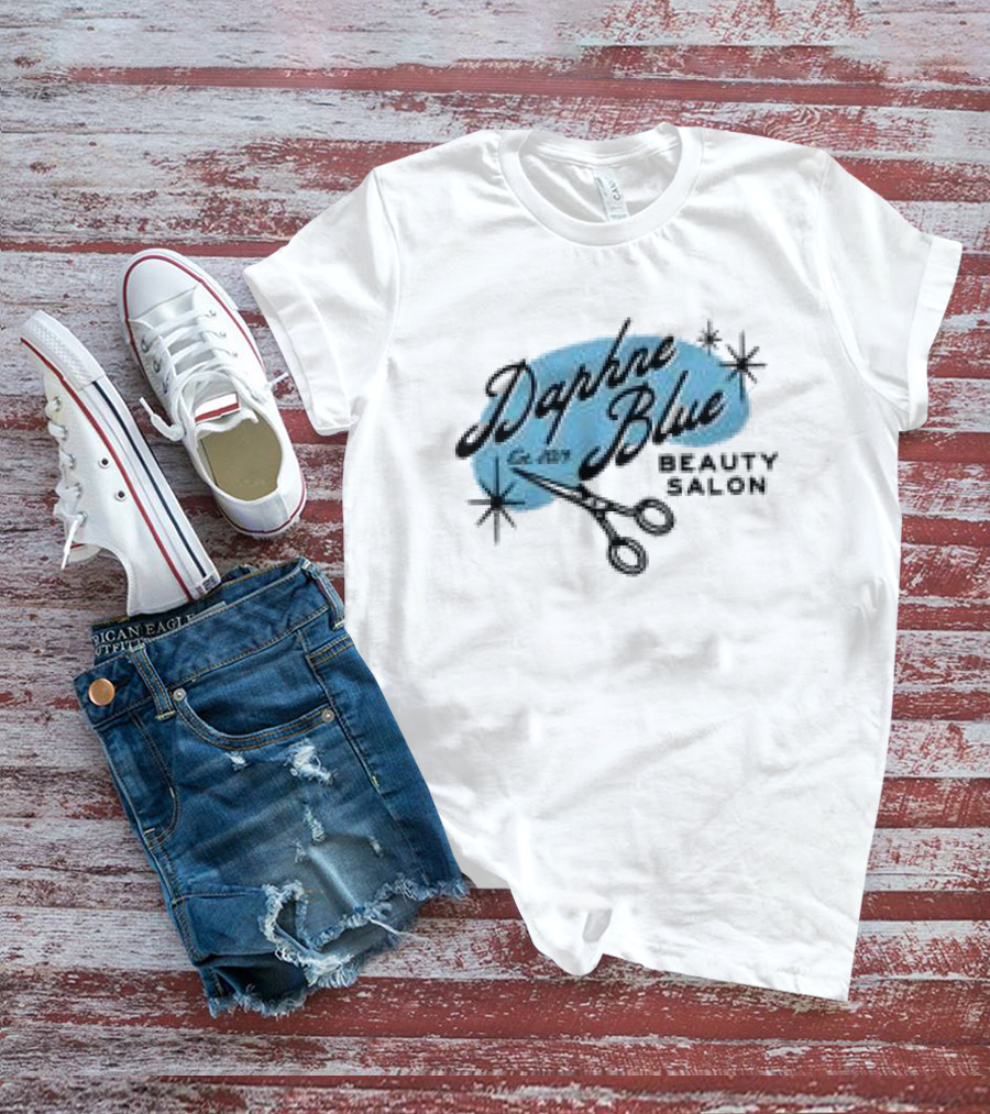 Daphne Blue Beauty Salon Est. 1983 Scissors Stars T-Shirt