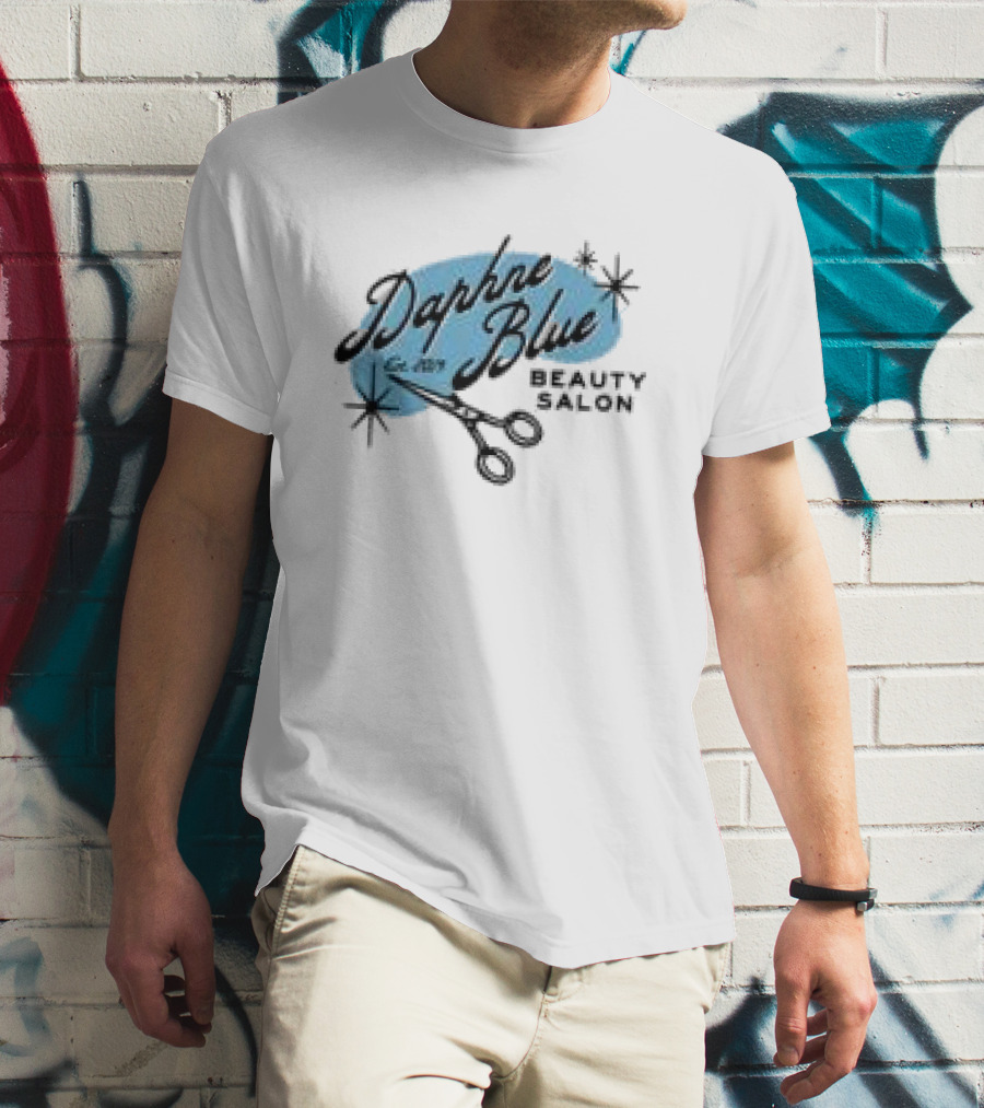 Daphne Blue Beauty Salon Est. 1983 Scissors Stars T-Shirt