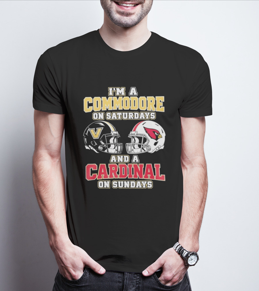 I'm A Commodore On Saturdays And A Cardinal On Sundays Football Helmets T-Shirt