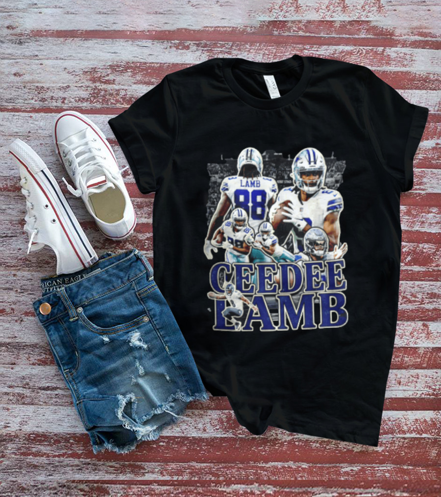 Dallas Cowboys Ceedee Lamb 88 NFL Football Multiple Action Poses T-Shirt