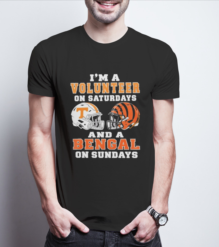 Volunteer On Saturdays Bengal On Sundays Football Helmets T-Shirt
