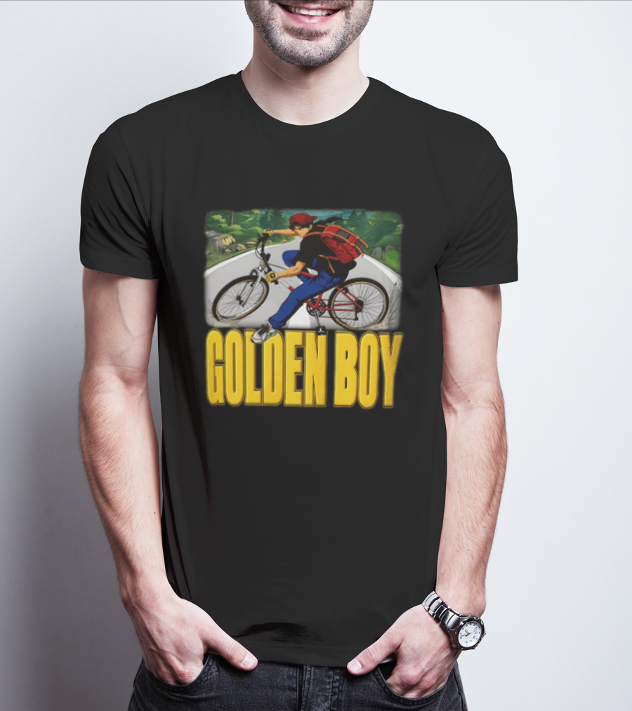 Golden Boy Kintaro Oe 1995 2025 Anime Boy Riding Bicycle Backpack T-Shirt