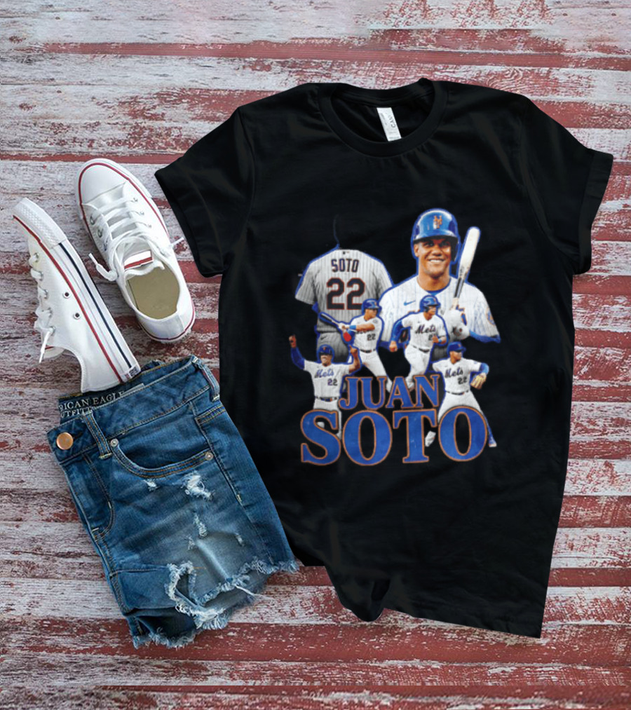 New York Mets Juan Soto 22 Baseball Player Collage T-Shirt