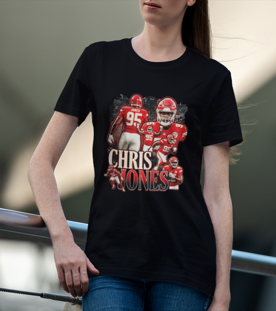 Kansas City Chiefs Chris Jones Football Player 95 Multiple Action Poses T-Shirt